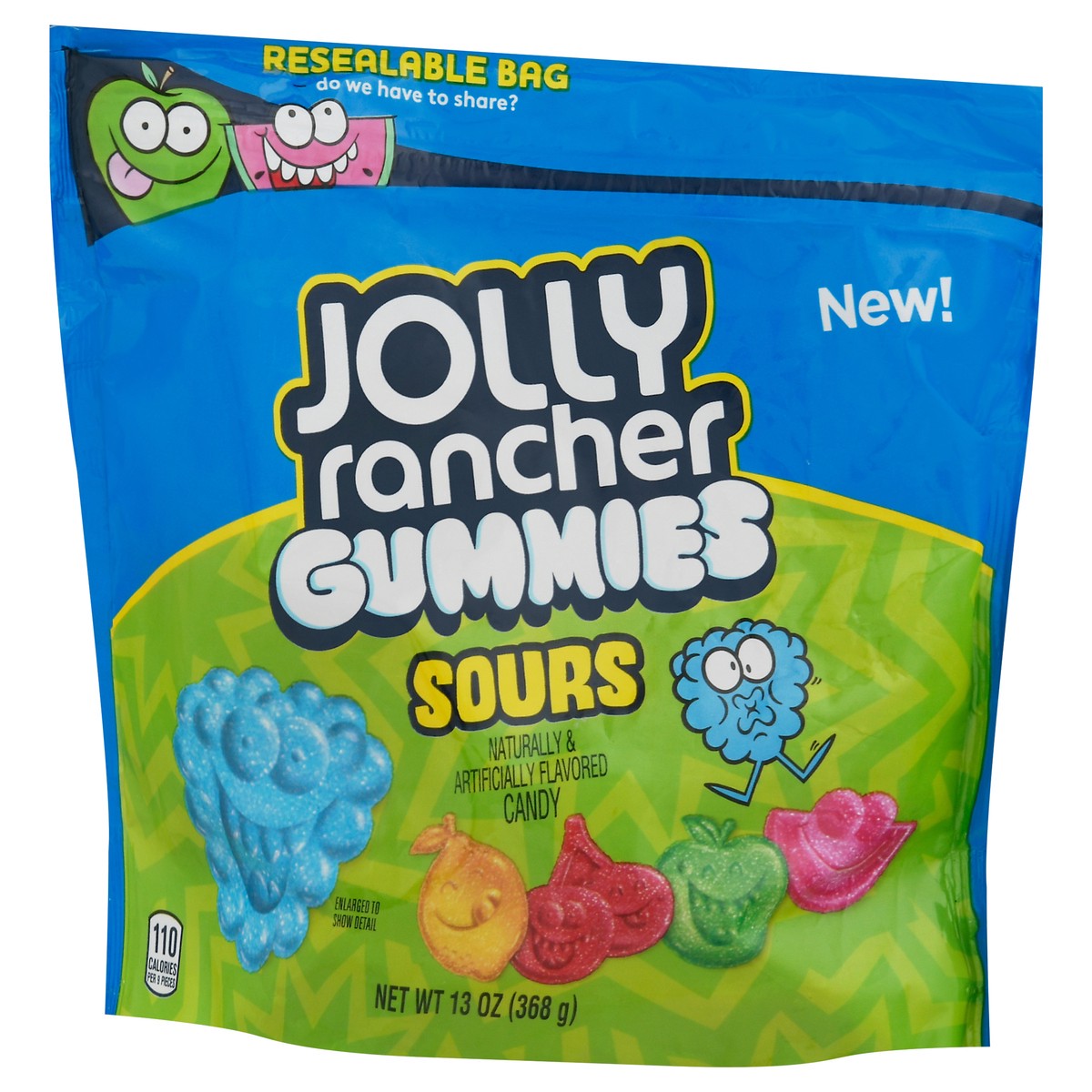 slide 9 of 9, JOLLY RANCHER Sour Gummies Assorted Fruit Flavored Candy Resealable Bag, 13 oz, 13 oz