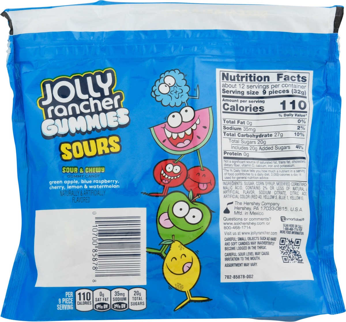 slide 8 of 9, JOLLY RANCHER Sour Gummies Assorted Fruit Flavored Candy Resealable Bag, 13 oz, 13 oz