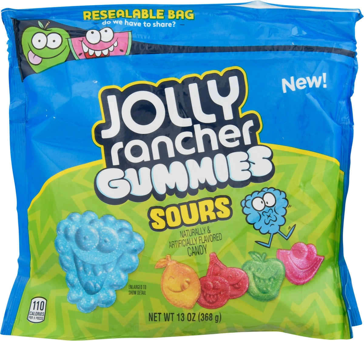 slide 6 of 9, JOLLY RANCHER Sour Gummies Assorted Fruit Flavored Candy Resealable Bag, 13 oz, 13 oz