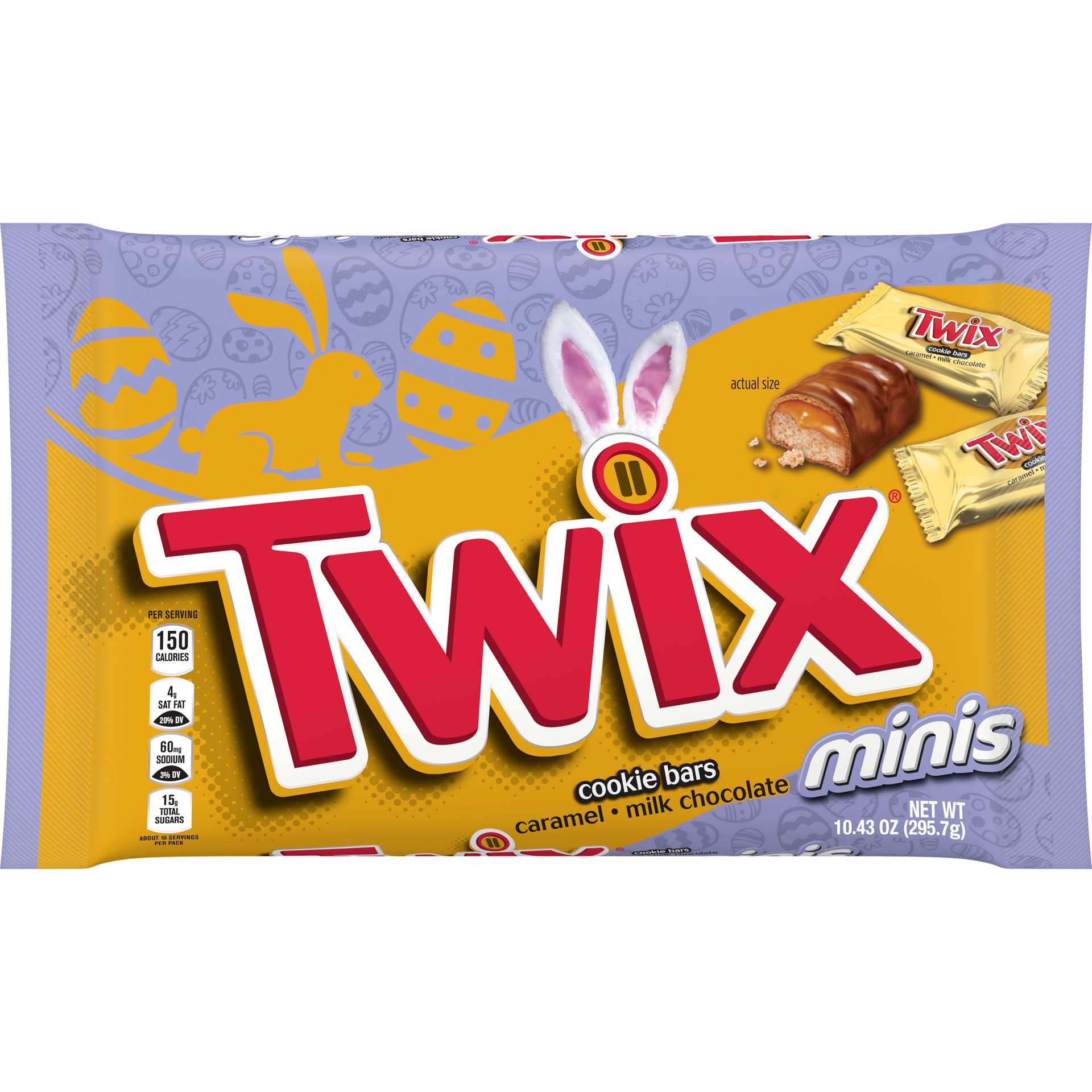 slide 1 of 13, TWIX Minis Chocolate Bars Easter Basket Stuffers, 10.43 oz Bag, 10.43 oz