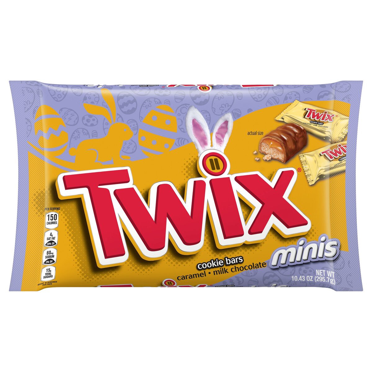 slide 1 of 13, TWIX Minis Chocolate Bars Easter Basket Stuffers, 10.43 oz Bag, 10.43 oz