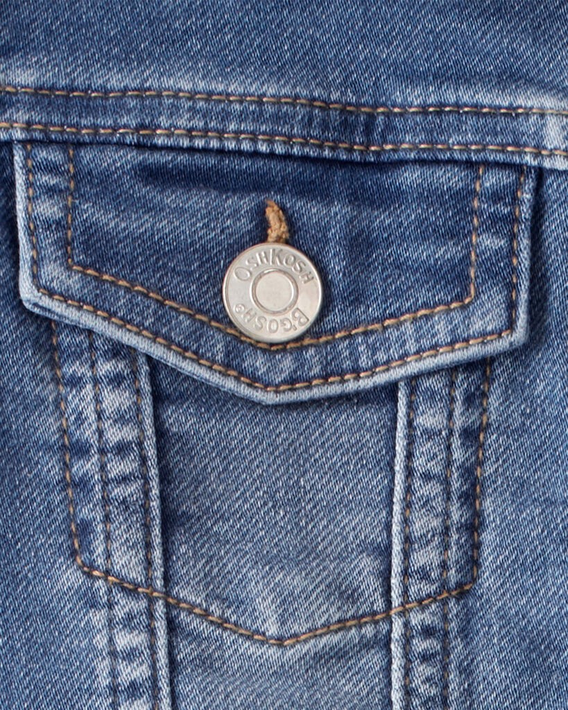 slide 2 of 2, Oshkosh Toddler Girl Denim Jacket - Medium Wash Blue 5T, 1 ct