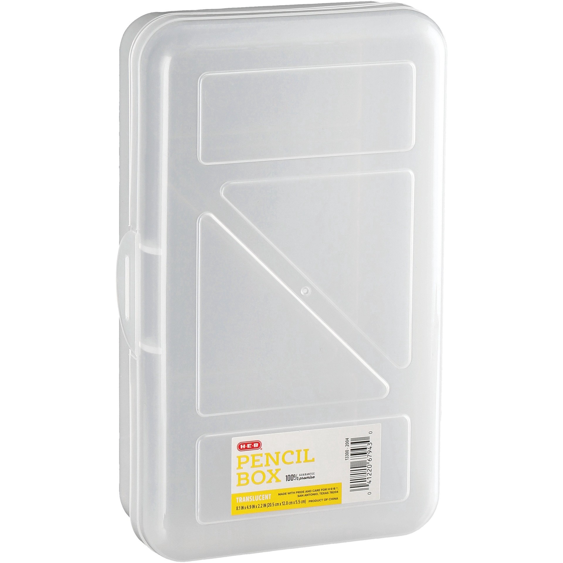 slide 1 of 1, H-E-B Clear Pencil Storage Box, 1 ct