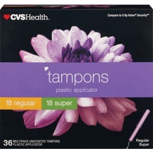 slide 1 of 1, CVS Health Tampons Multi-Pack Unscented, 36 ct