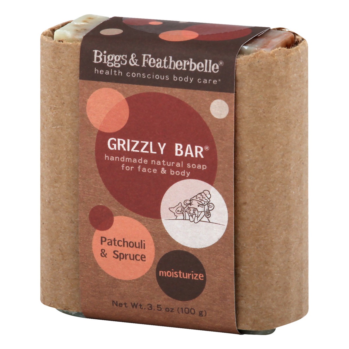 slide 3 of 9, Biggs & Featherbelle Moisturize Grizzly Bar Patchouli & Spruce Soap 3.5 oz, 3.5 oz