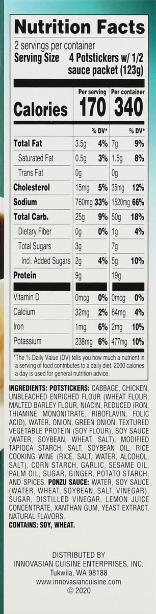 slide 3 of 12, InnovAsian Chicken Potstickers, 8.7 oz