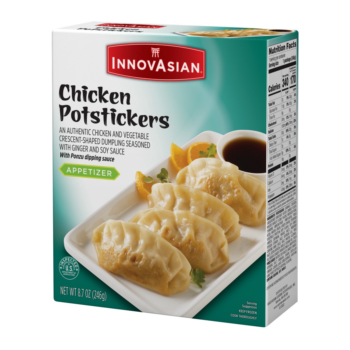 slide 5 of 12, InnovAsian Chicken Potstickers, 8.7 oz