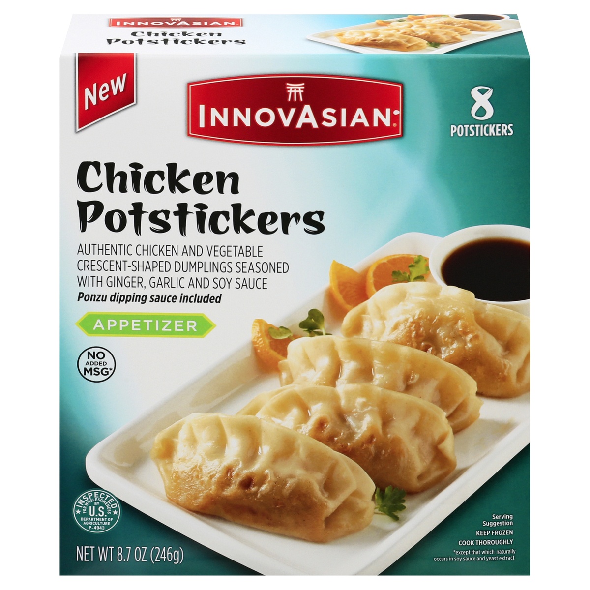 slide 1 of 1, InnovAsian Chicken Potsticker with Ponzu Sauce, 8.7 oz