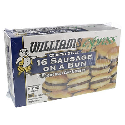 slide 1 of 1, Williams Express Country Style Sausage On A Bun, 22 oz