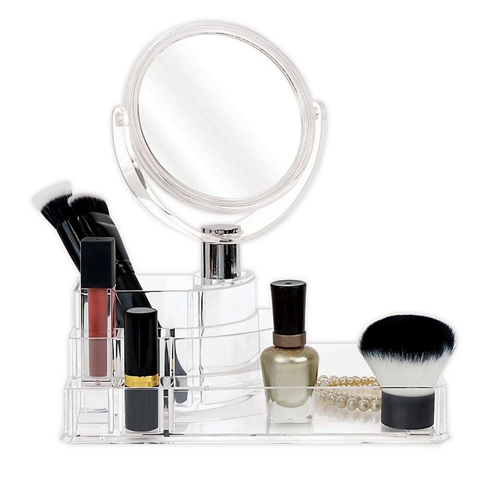 slide 1 of 1, Splash Cosmetic Organizer with Mirror - Clear, 1 ct