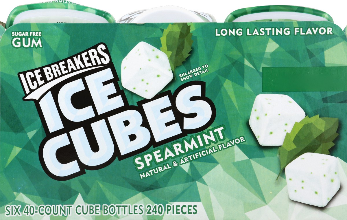 slide 2 of 6, Ice Breakers Ice Cubes Spearmint Sugar Free Chewing Gum Bottles, 3.24 oz (6 Count, 40 Pieces),