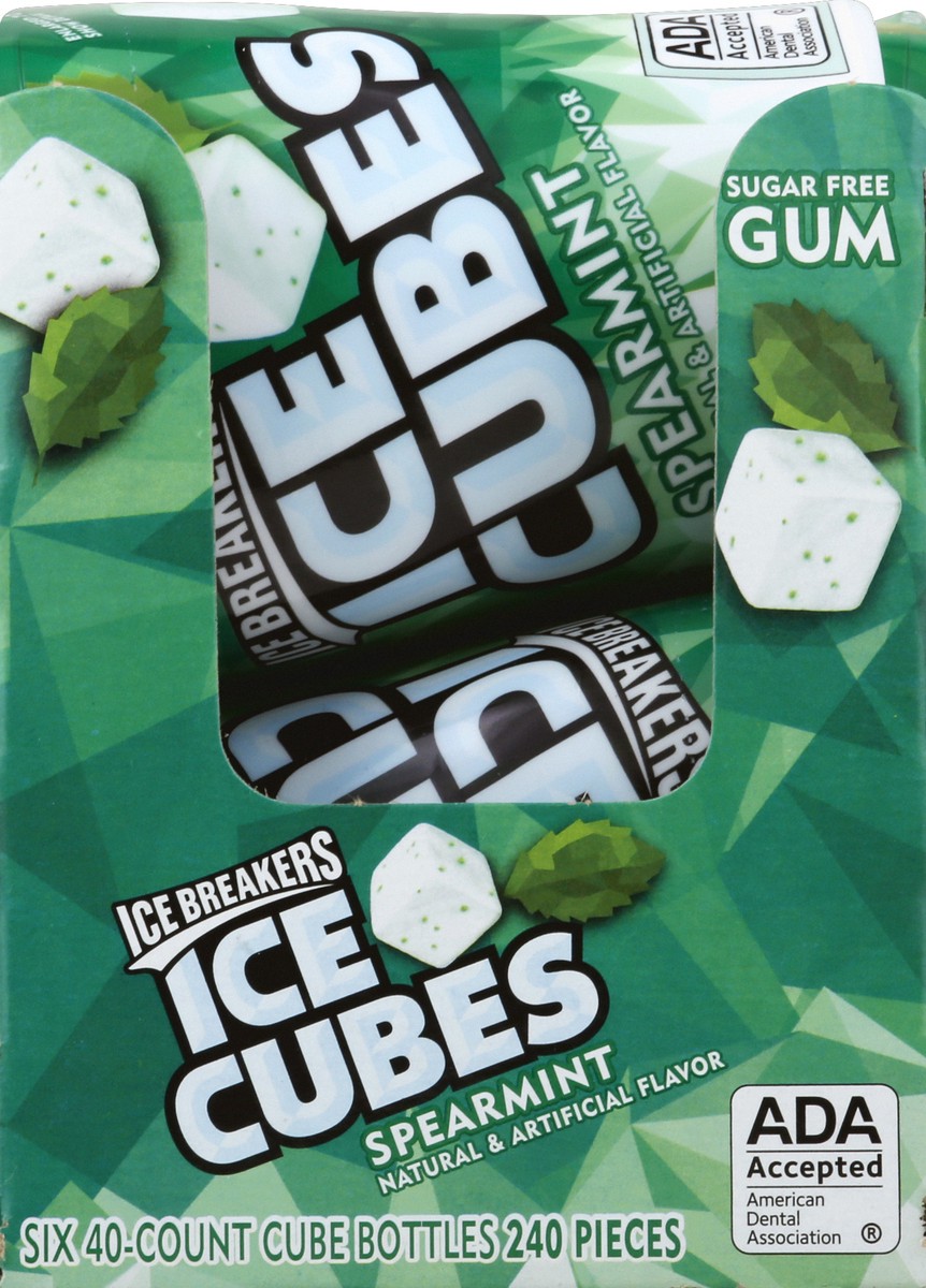 slide 6 of 6, Ice Breakers Ice Cubes Spearmint Sugar Free Chewing Gum Bottles, 3.24 oz (6 Count, 40 Pieces),