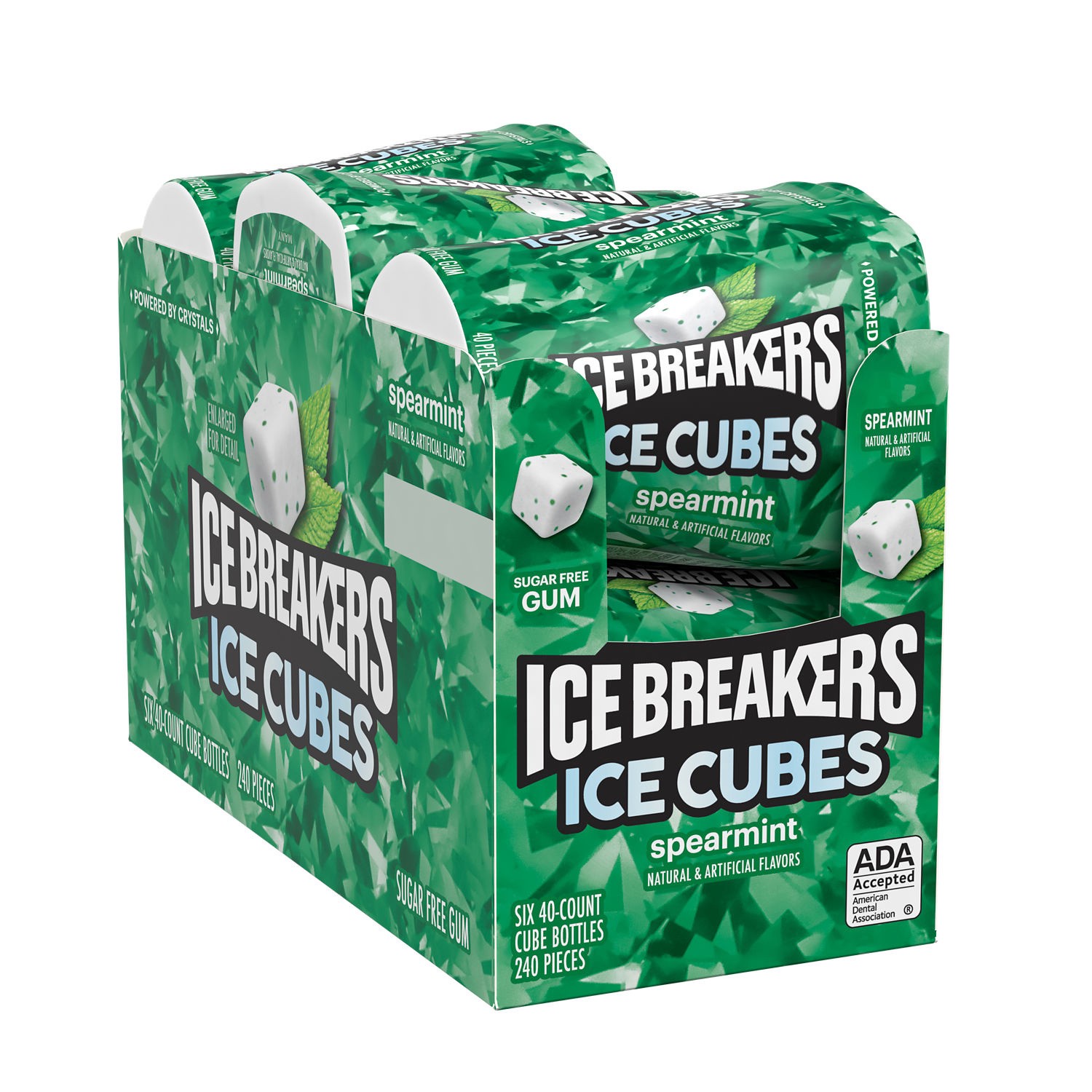slide 1 of 6, Ice Breakers Ice Cubes Spearmint Sugar Free Chewing Gum Bottles, 3.24 oz (6 Count, 40 Pieces),