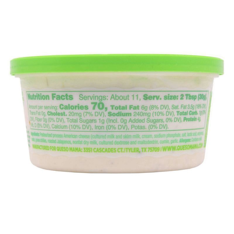 slide 9 of 10, Queso Mama White Queso with Green Chiles, 12 oz