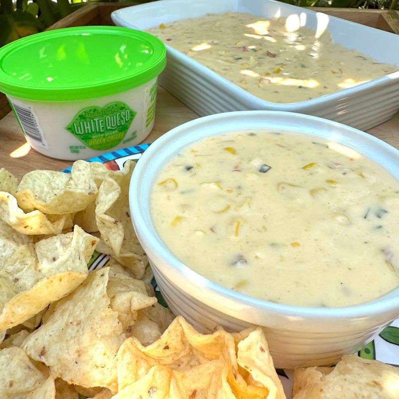 slide 3 of 10, Queso Mama White Queso with Green Chiles, 12 oz