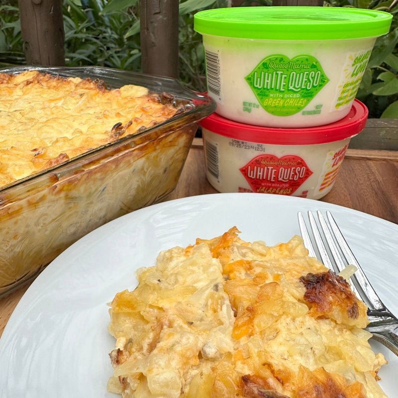 slide 6 of 10, Queso Mama White Queso with Green Chiles, 12 oz