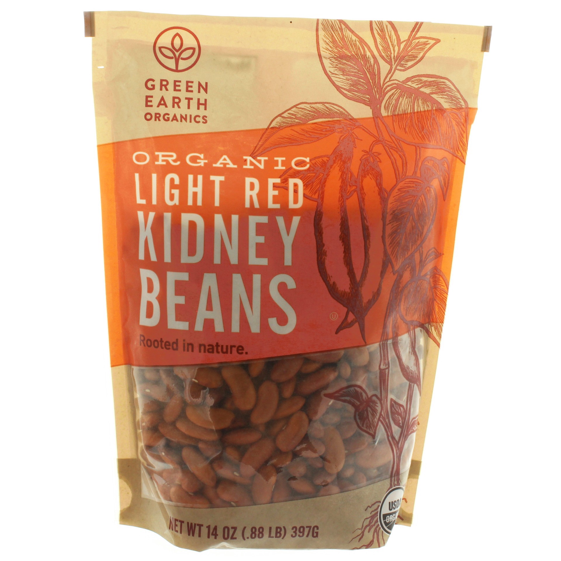 slide 1 of 1, Green Earth Organics Organic Light Red Kidney Beans, 14 oz