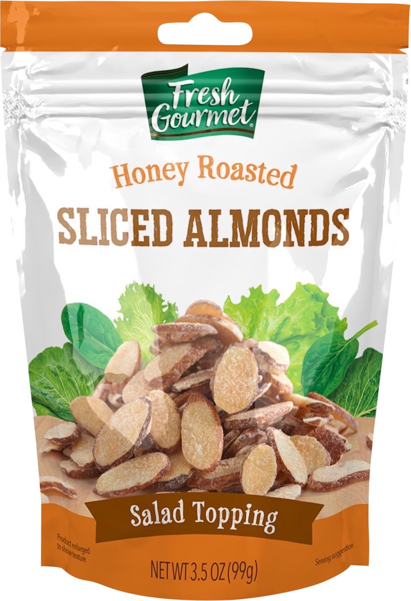 slide 3 of 3, Fresh Gourmet Honey Roasted Sliced Almonds, 3.5 oz