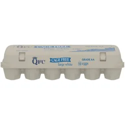 QFC Grade AA Cage Free Large White Eggs - 12 ct