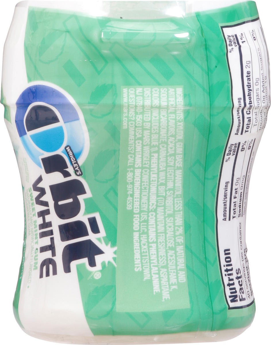 slide 7 of 13, Orbit White Sweet Mint Sugar Free Chewing Gum - 40ct Bottle, 40 ct