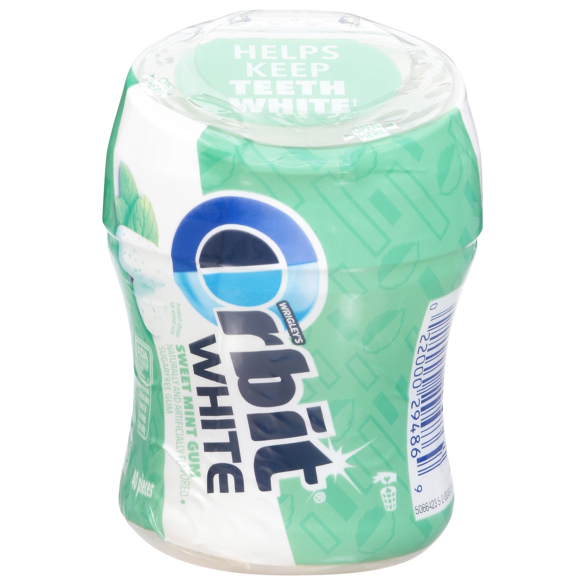 slide 13 of 13, Orbit White Sweet Mint Sugar Free Chewing Gum - 40ct Bottle, 40 ct