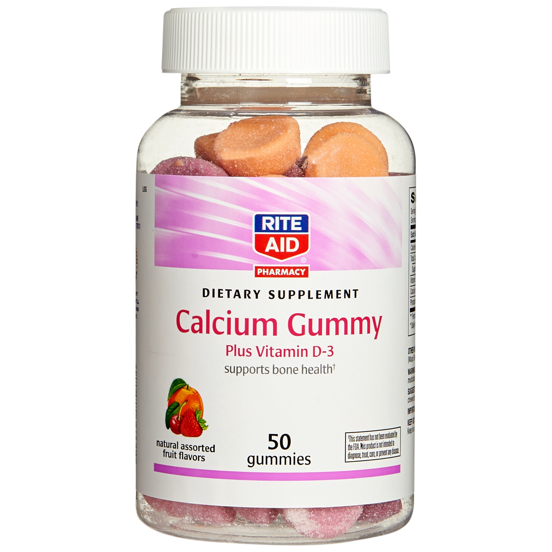 slide 1 of 3, Rite Aid Ra Calcium Gummy, 50 ct