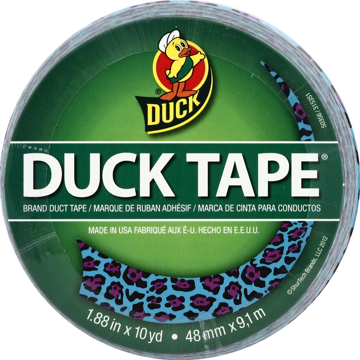 slide 3 of 3, Duck Blue Leopoard Duct Tape, 1 ct