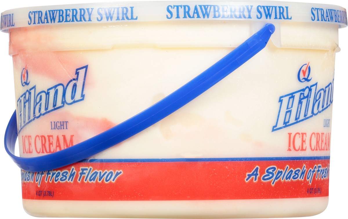 slide 6 of 13, Hiland Dairy Light Strawberry Swirl Ice Cream 4 qt, 4 qt