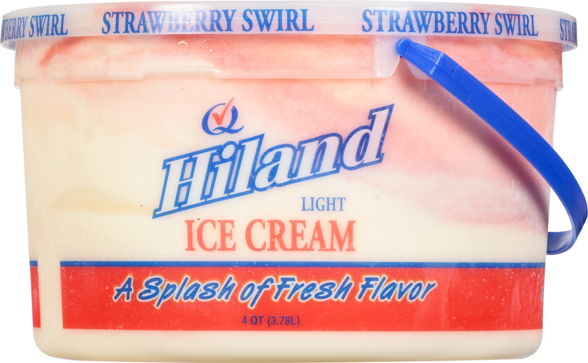 slide 5 of 13, Hiland Dairy Light Strawberry Swirl Ice Cream 4 qt, 4 qt