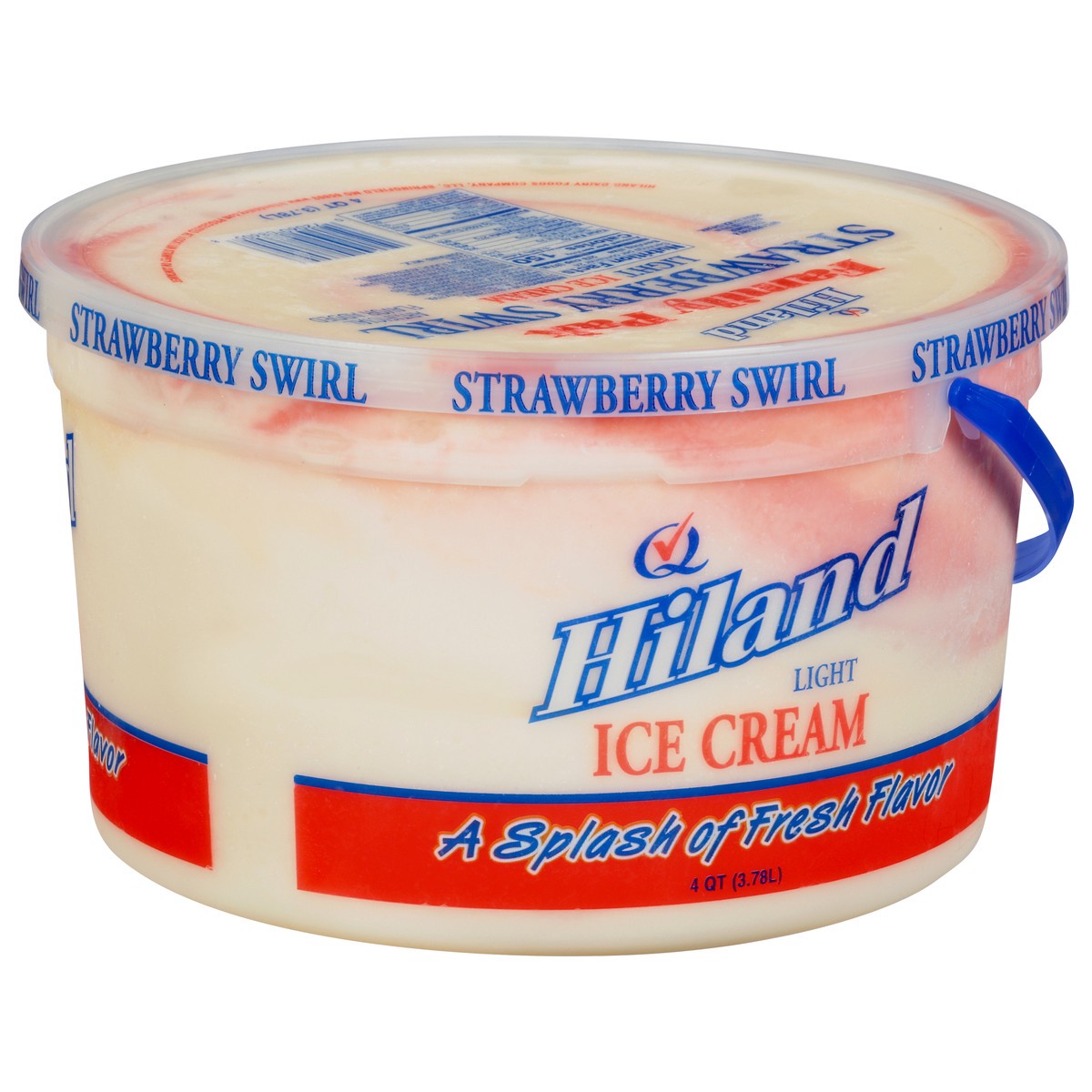 slide 9 of 13, Hiland Dairy Light Strawberry Swirl Ice Cream 4 qt, 4 qt