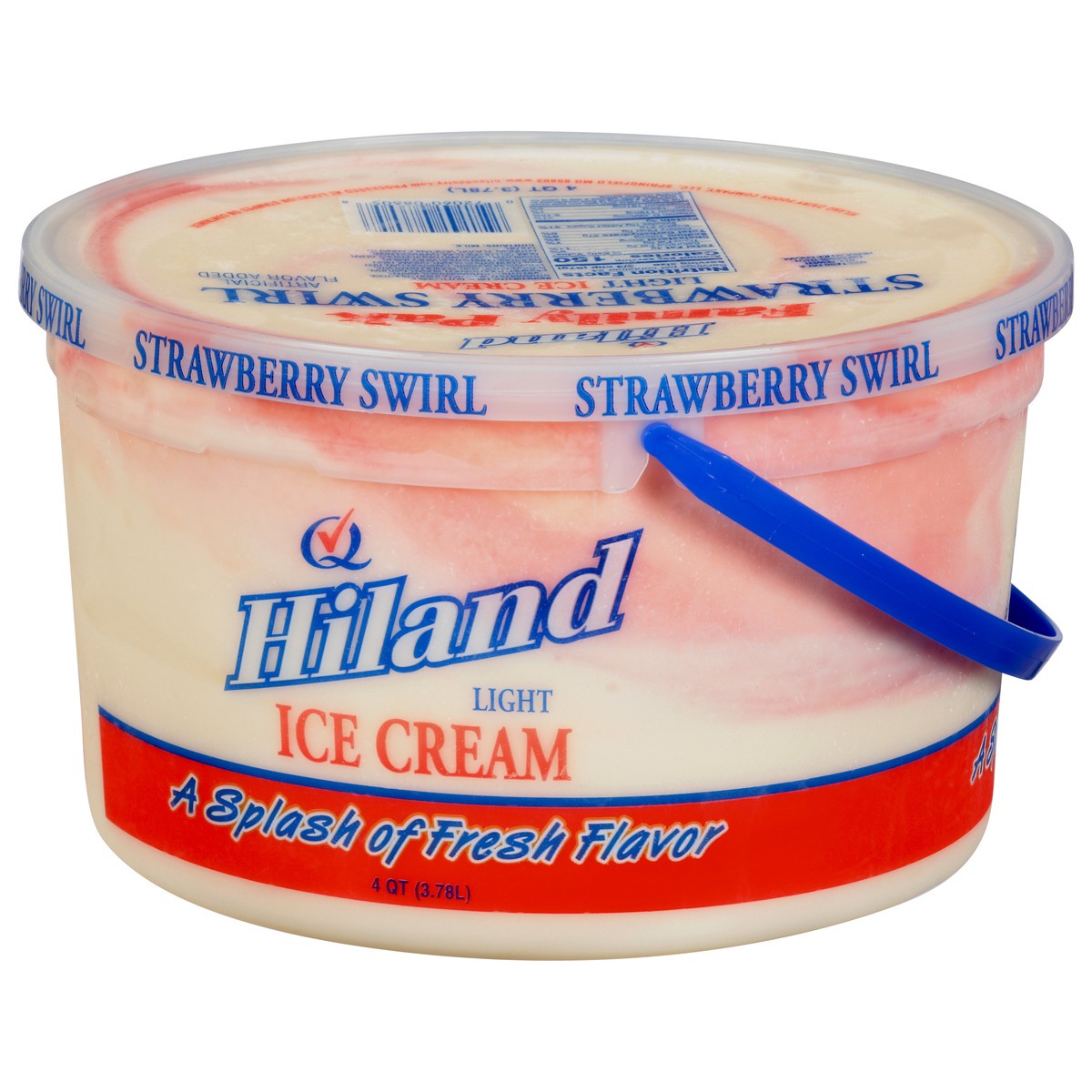 slide 7 of 13, Hiland Dairy Light Strawberry Swirl Ice Cream 4 qt, 4 qt