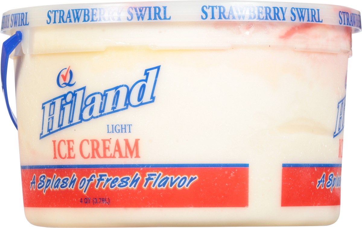 slide 10 of 13, Hiland Dairy Light Strawberry Swirl Ice Cream 4 qt, 4 qt