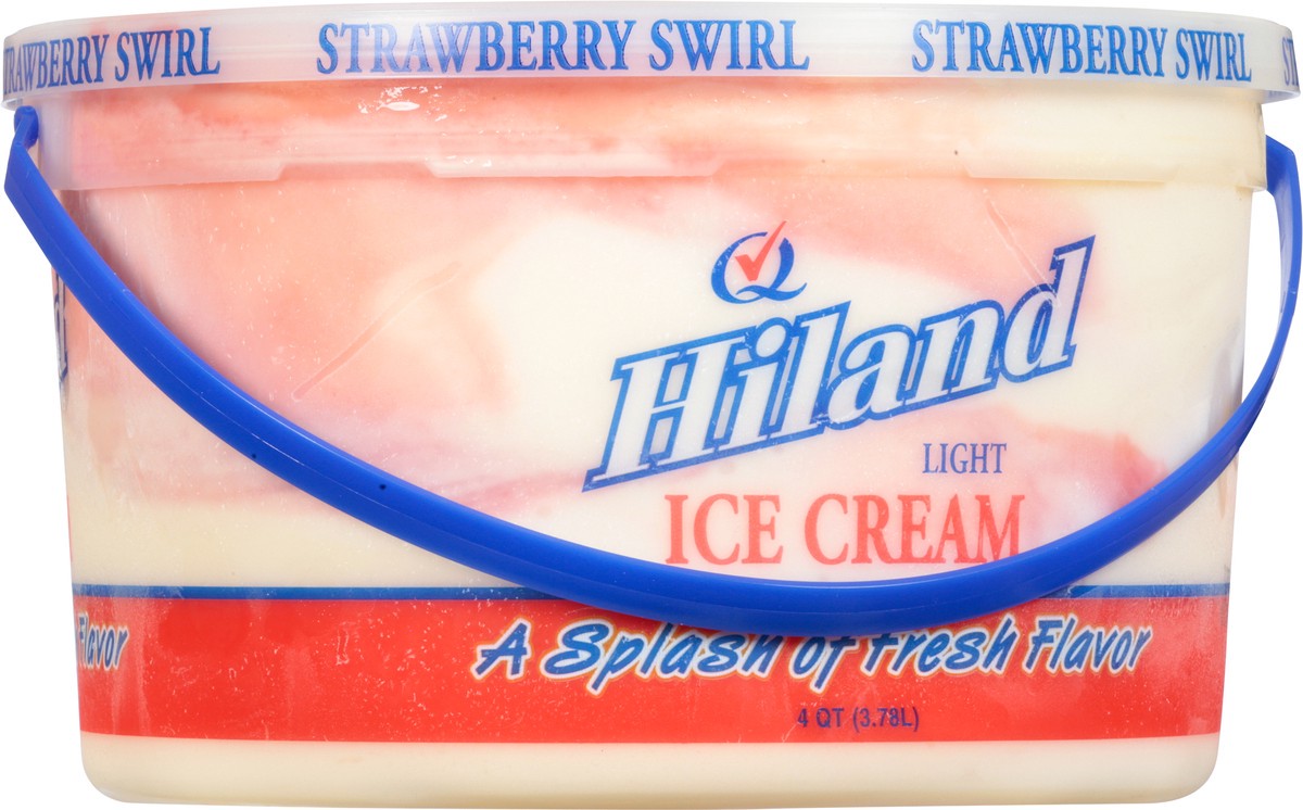 slide 12 of 13, Hiland Dairy Light Strawberry Swirl Ice Cream 4 qt, 4 qt