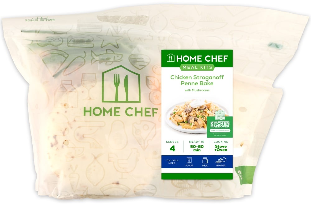 slide 1 of 1, Home Chef Value Meal Kit Chicken Stroganoff Penne Bake With Mushrooms, 64 oz