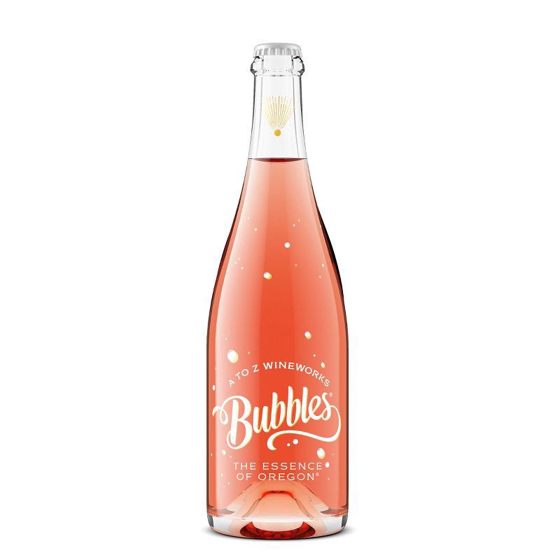 slide 1 of 5, A to Z Wineworks Bubbles The Essence of Oregon Rose 750 ml, 750 ml