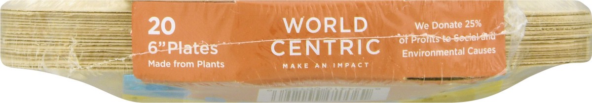 slide 9 of 9, World Centric 6 Inch Plates 20 ea, 20 ct