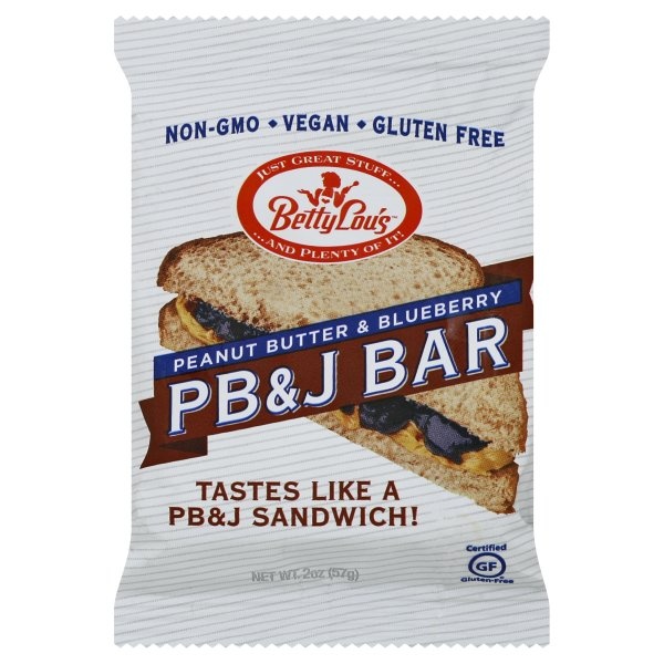 slide 1 of 1, Betty Lou's Pb&J Bar Peanut Butter & Blueberry, 2 oz