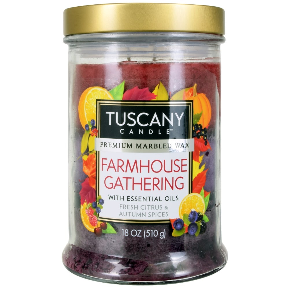 slide 1 of 1, Tuscany Candle Farmhouse Gathering Scented Jar Candle with Essential Oils, 18 oz