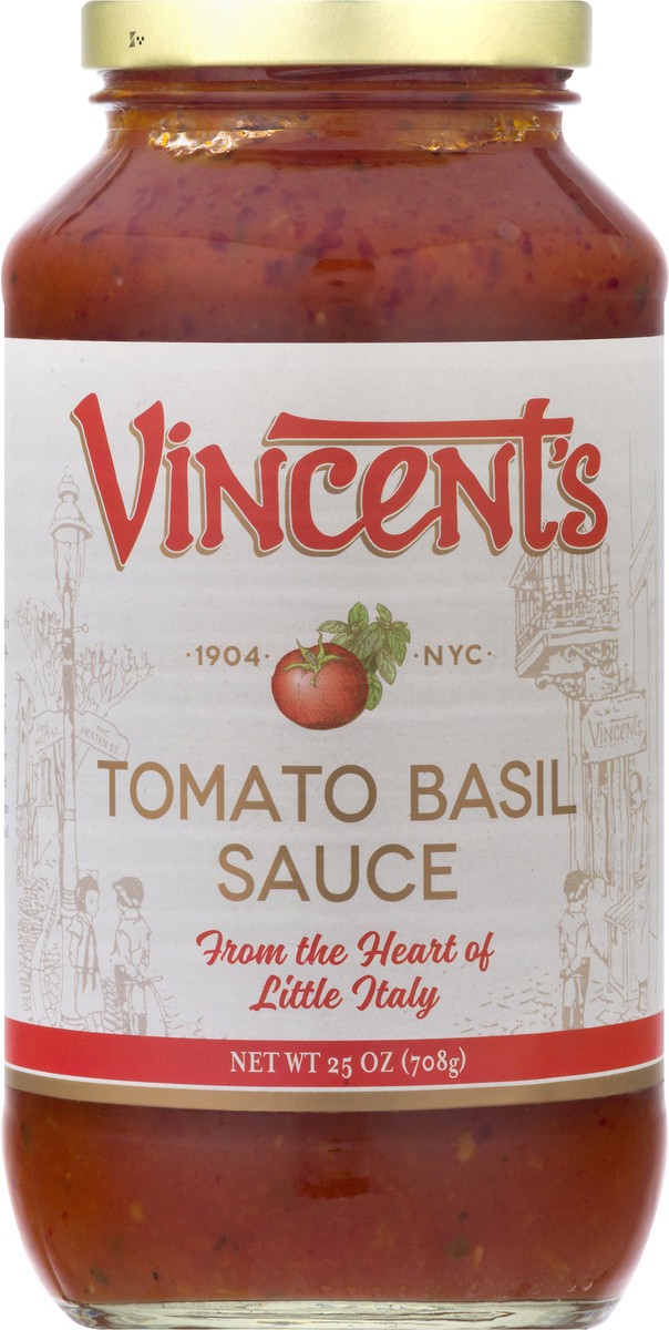 slide 3 of 13, Vincent's Tomato Basil Sauce 25 oz, 25 oz