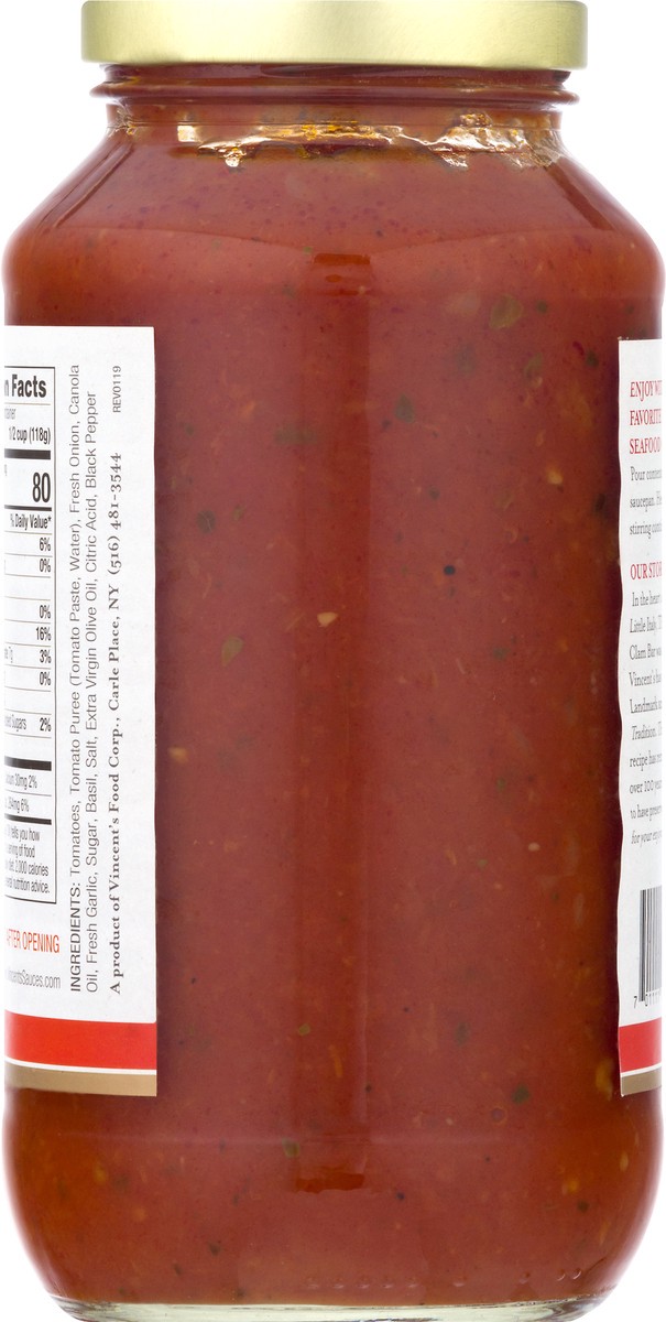 slide 12 of 13, Vincent's Tomato Basil Sauce 25 oz, 25 oz
