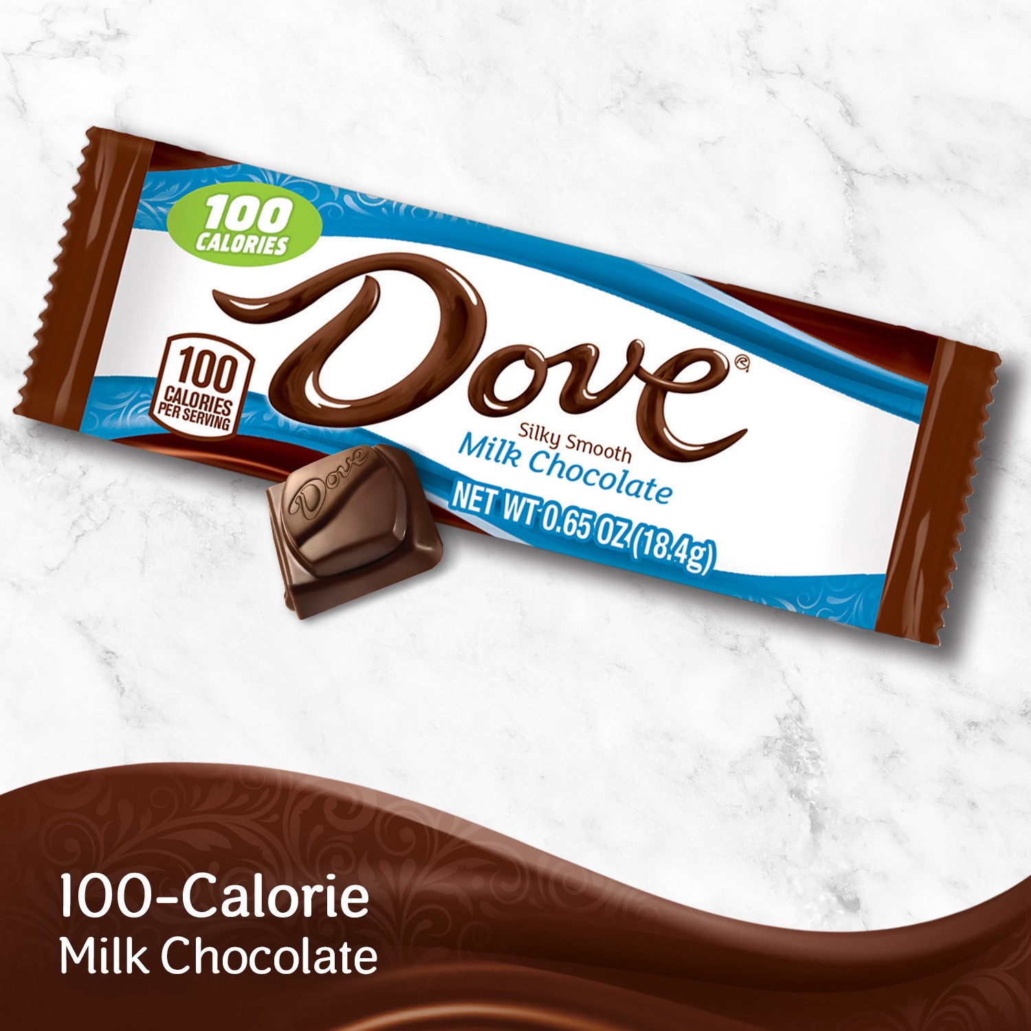 slide 6 of 8, DOVE 100 Calories Milk Chocolate Candy Bar, 0.65 oz, 0.65 oz