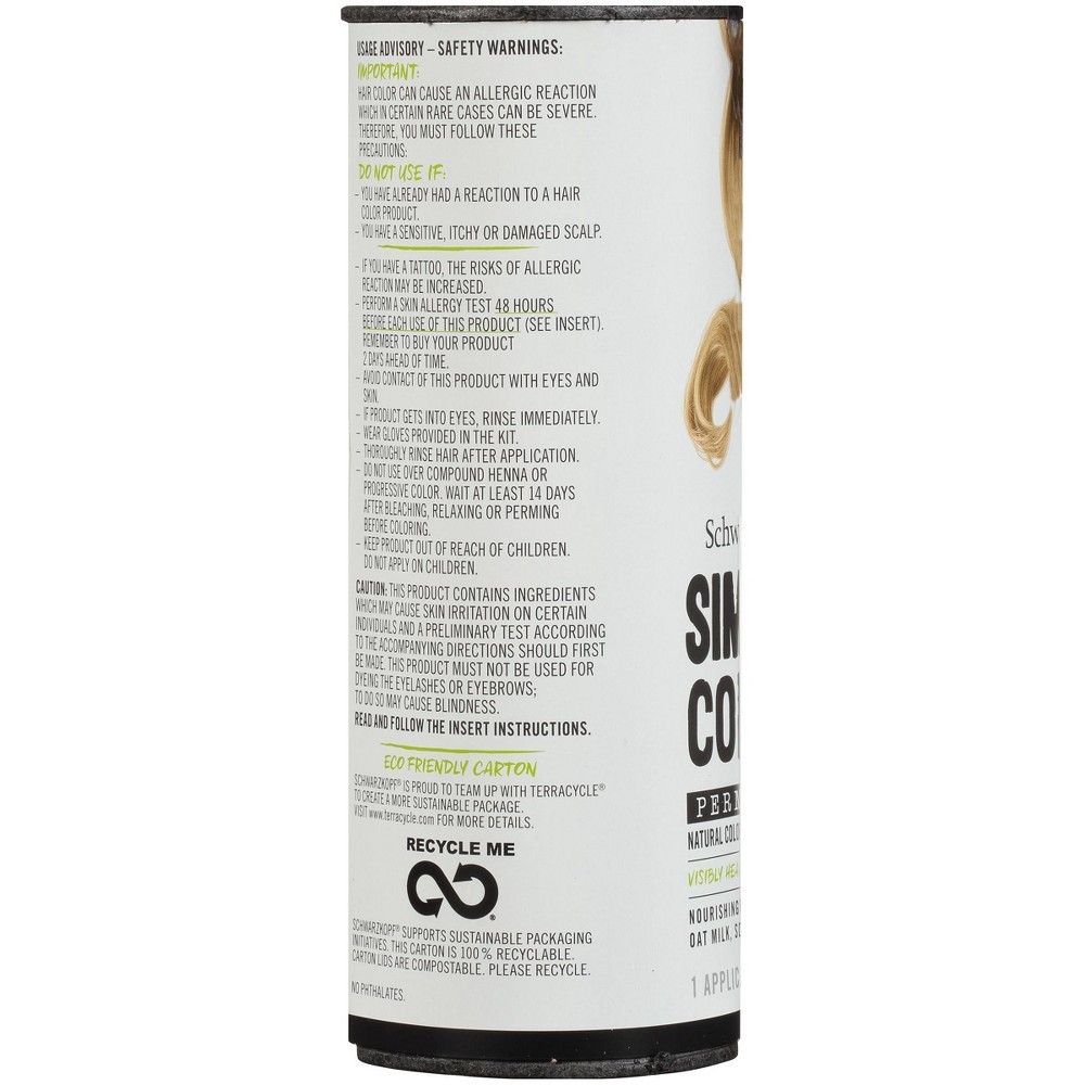 slide 4 of 5, Schwarzkopf Simply Color Permanent Hair Color, 9.0 Light Blonde, 5.7 fl oz