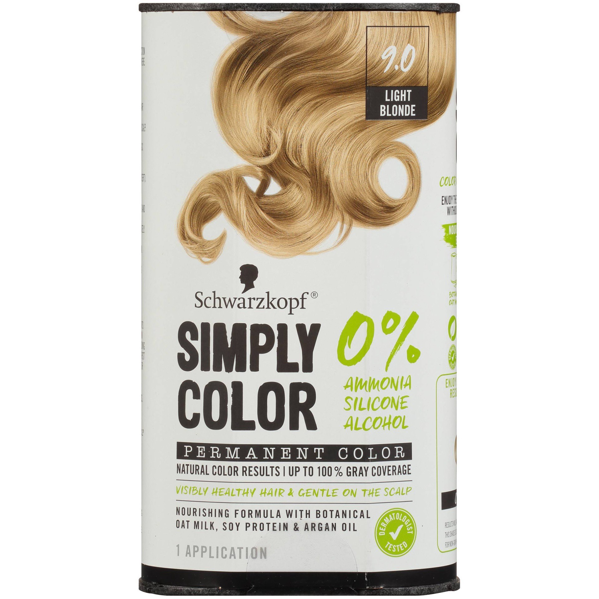 slide 1 of 5, Schwarzkopf Simply Color Permanent Hair Color, 9.0 Light Blonde, 5.7 fl oz