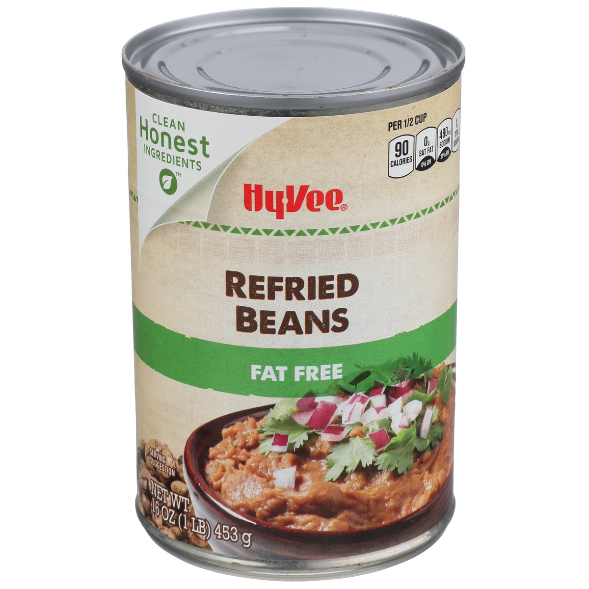 slide 1 of 1, Hy-vee Fat Free Refried Beans, 16 oz