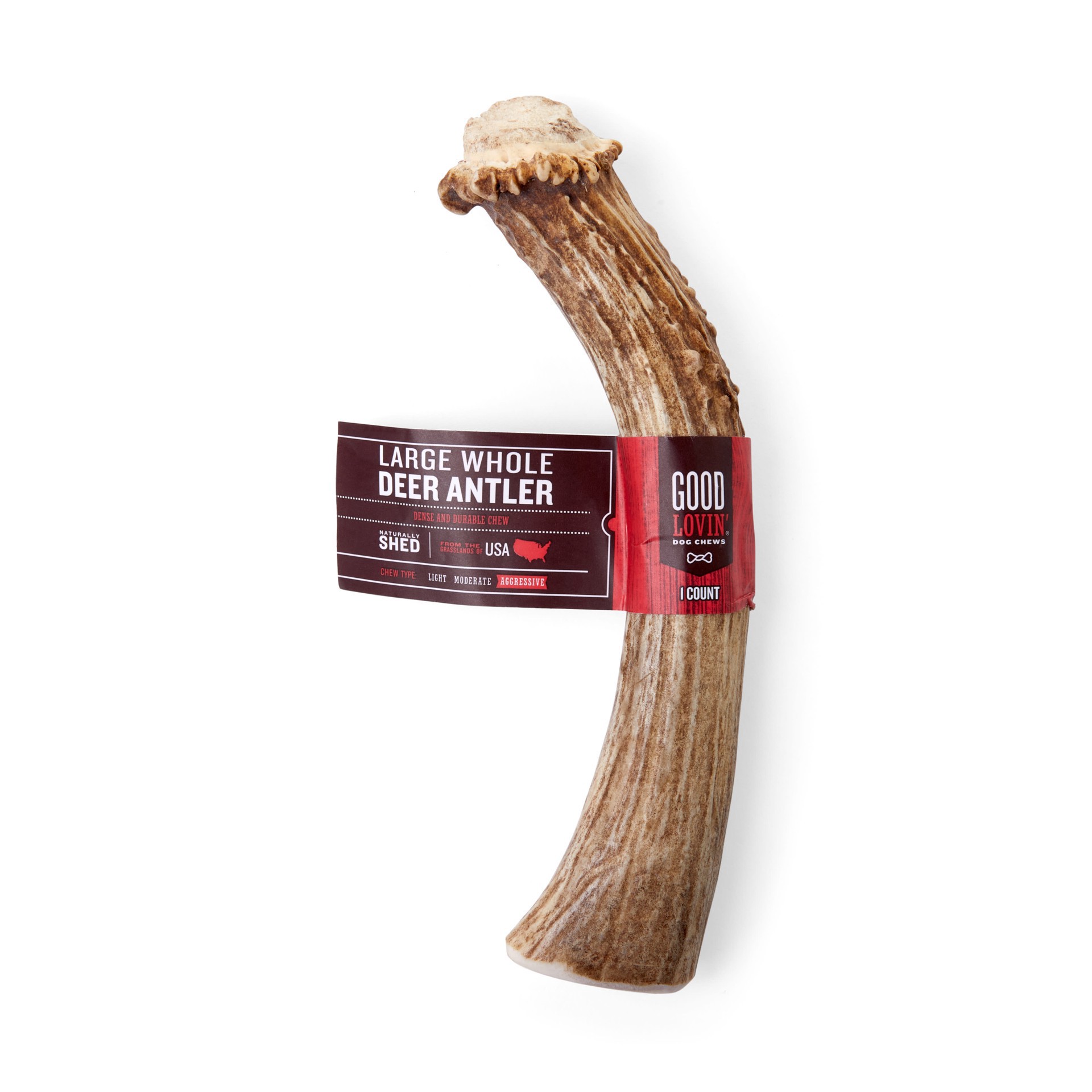 slide 1 of 1, Gdlv-Dog Lg Whole Deer Antler, LG