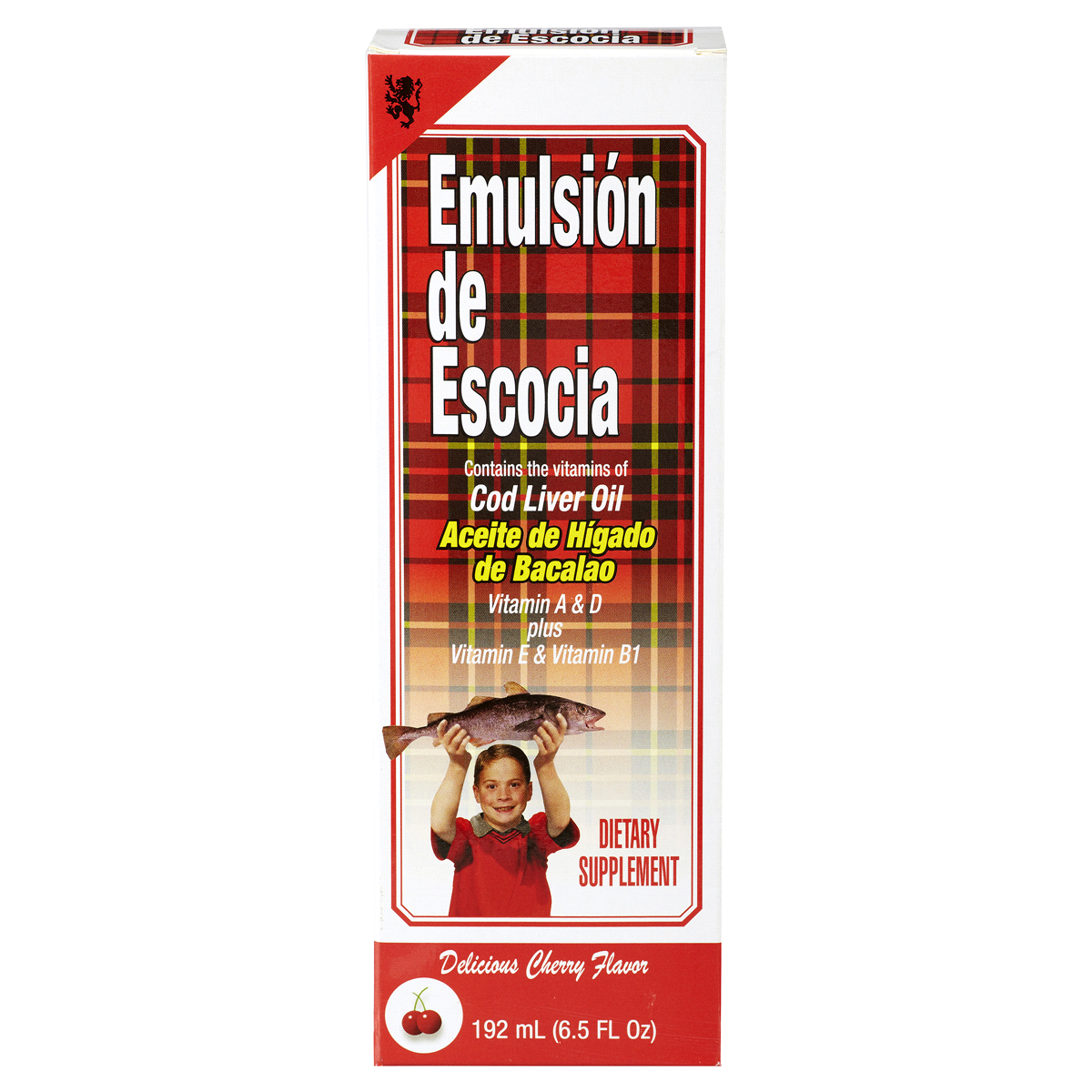 slide 1 of 1, Emulsion de Escocia Dietary Supplement, Cherry, 6.5 oz