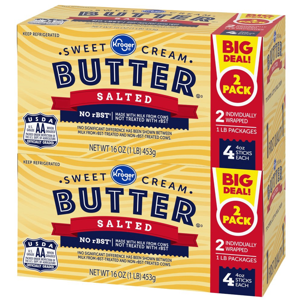 slide 2 of 5, Kroger Salted Butter, 2 ct