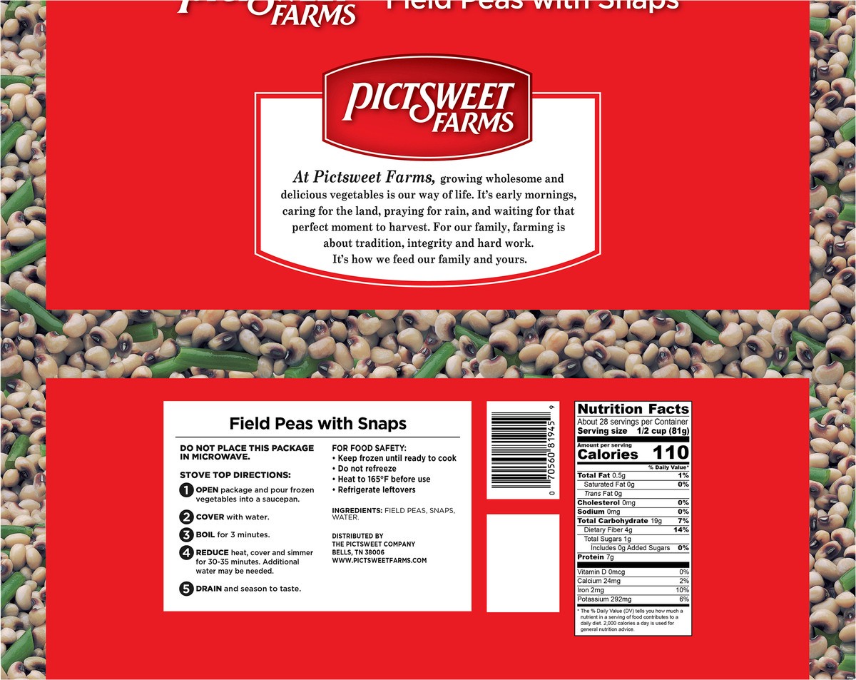 slide 3 of 8, PictSweet Field Peas with Snaps Giant Size, 80 oz
