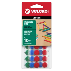 Velcro Brand Crafting Sticky Back Dots - Blue, Green, and Red 5/8" 18 ct