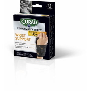 slide 1 of 1, Curad + Wrist Support Wrap Around + Universal, Microban, 1 ct